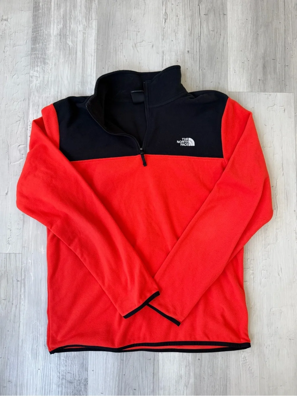 The North Face Orange & Black 1/4 Zip Fleece Pullover